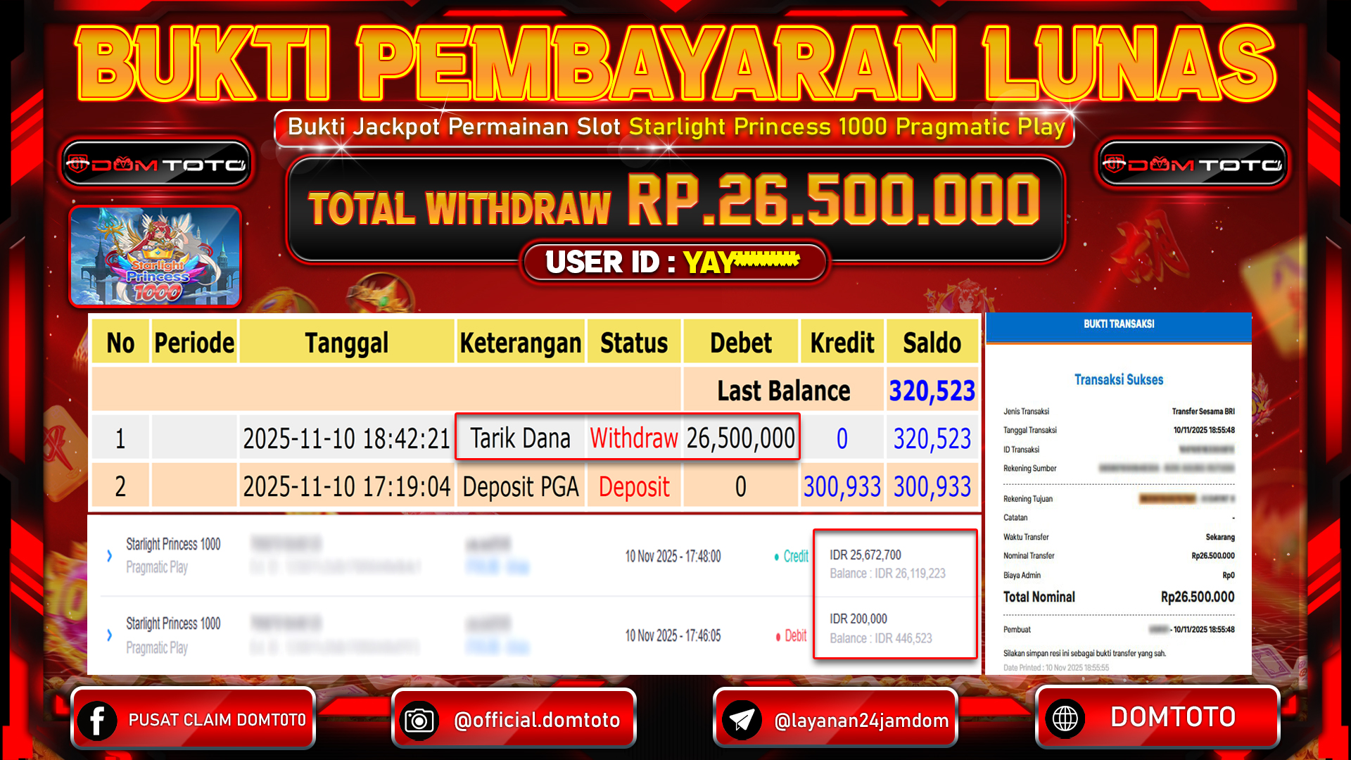 JACKPOT Slot Starlight Princess 1000 Pragmatic Play 10 NOVEMBER 2025